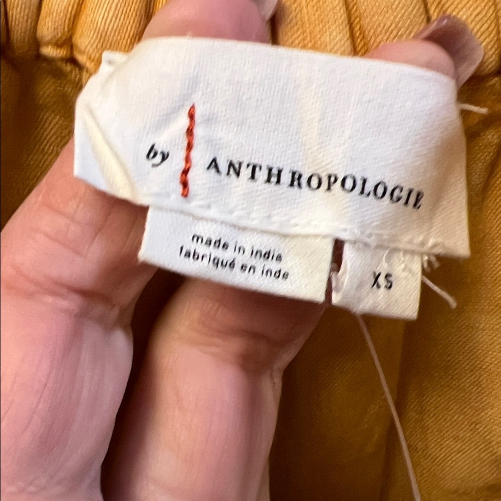 Anthropologie Yellow Wide Leg Pants - Picture 7 of 9